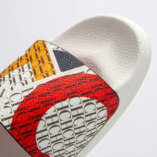Luxury Brand Women's Slippers Classic Letter Printed Design Simple Casual New PVC Outdoor Fashion Women's Flip Flops - HER SHOP
