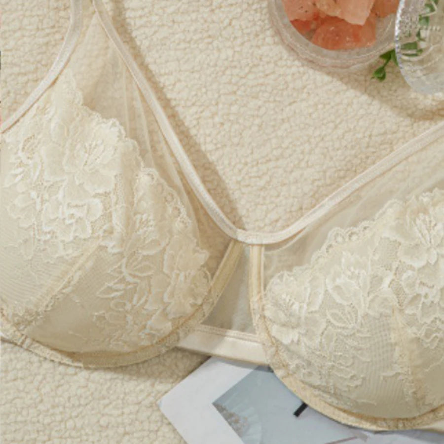 Sexy Women's Lace Floral Minimizer Bra Non-Padded Underwire Female Plus Size Adjustable Lingerie 36 38 40 42 44 C D E F