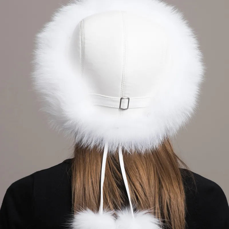 2024 Winter Fashion Women's Fox Fur Hat with Earmuffs - Natural Warmth