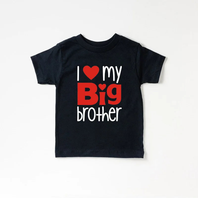 1PC Matching T Shirts Sibling Sisters Brother T-shirt I Love My Big Sister Family Clothing Kids Boys Clothes Baby Bodysuits