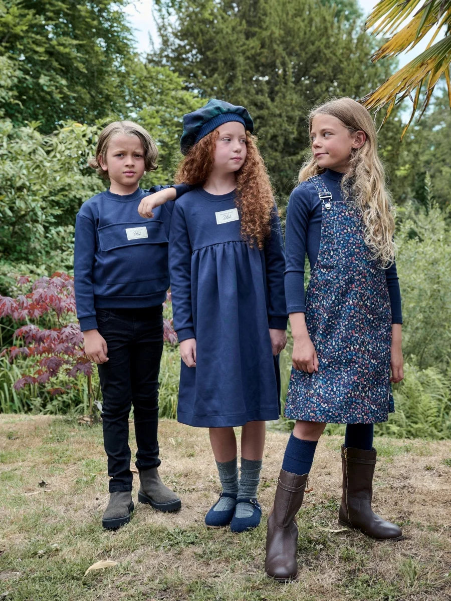 Family Matching Corduroy and Sweatshirt Outfits for Kids