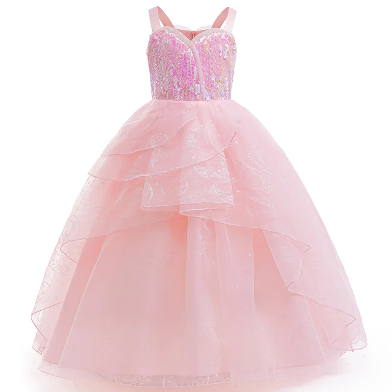 Mom and Daughter Glinda Pink Princess Costume – Matching Sequin Cosplay Dress for Halloween, Carnival & Dress-Up