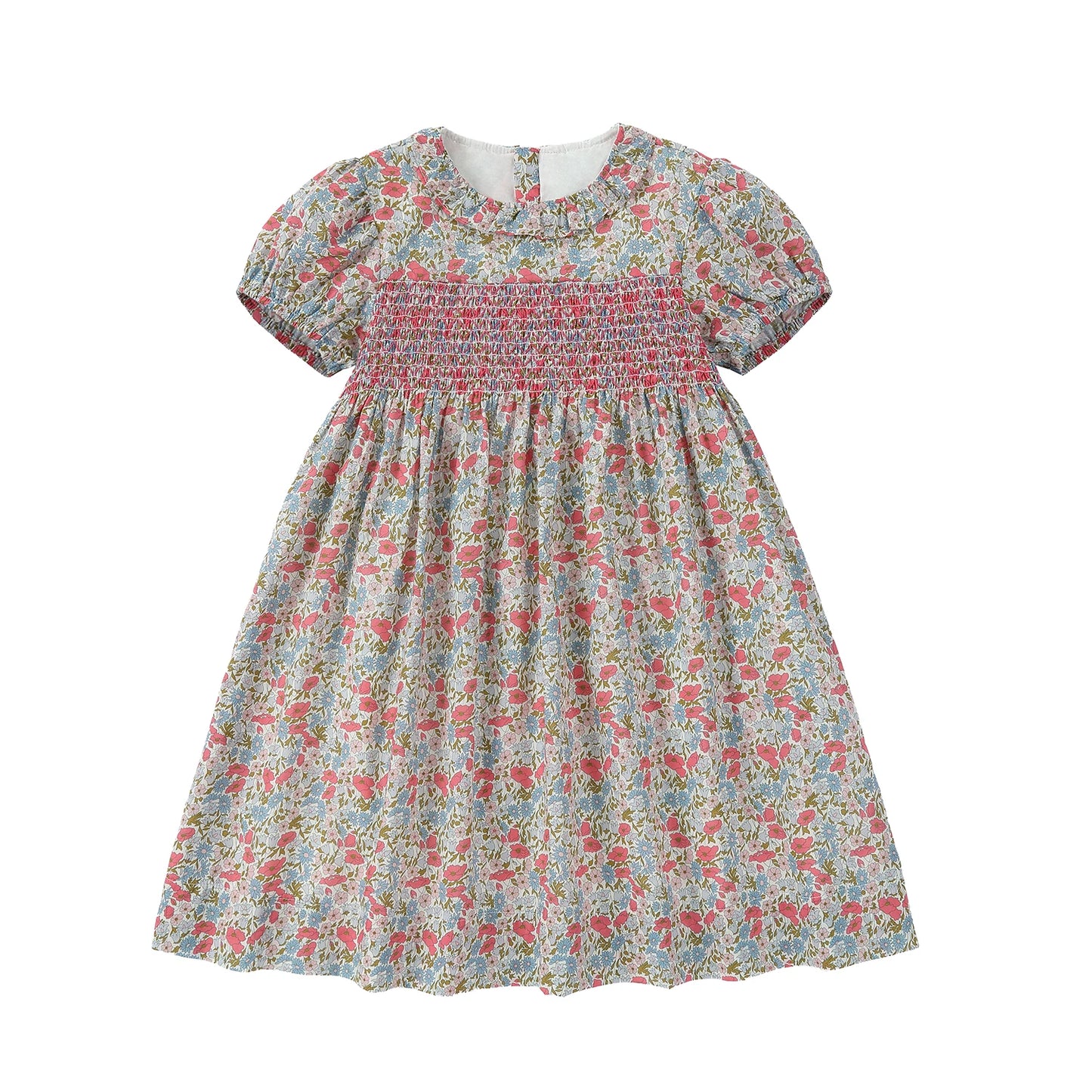 Chelsea Bloom Collection – Floral Smocked Baby Girl Overalls Set with Embroidery, Family Matching Outfit