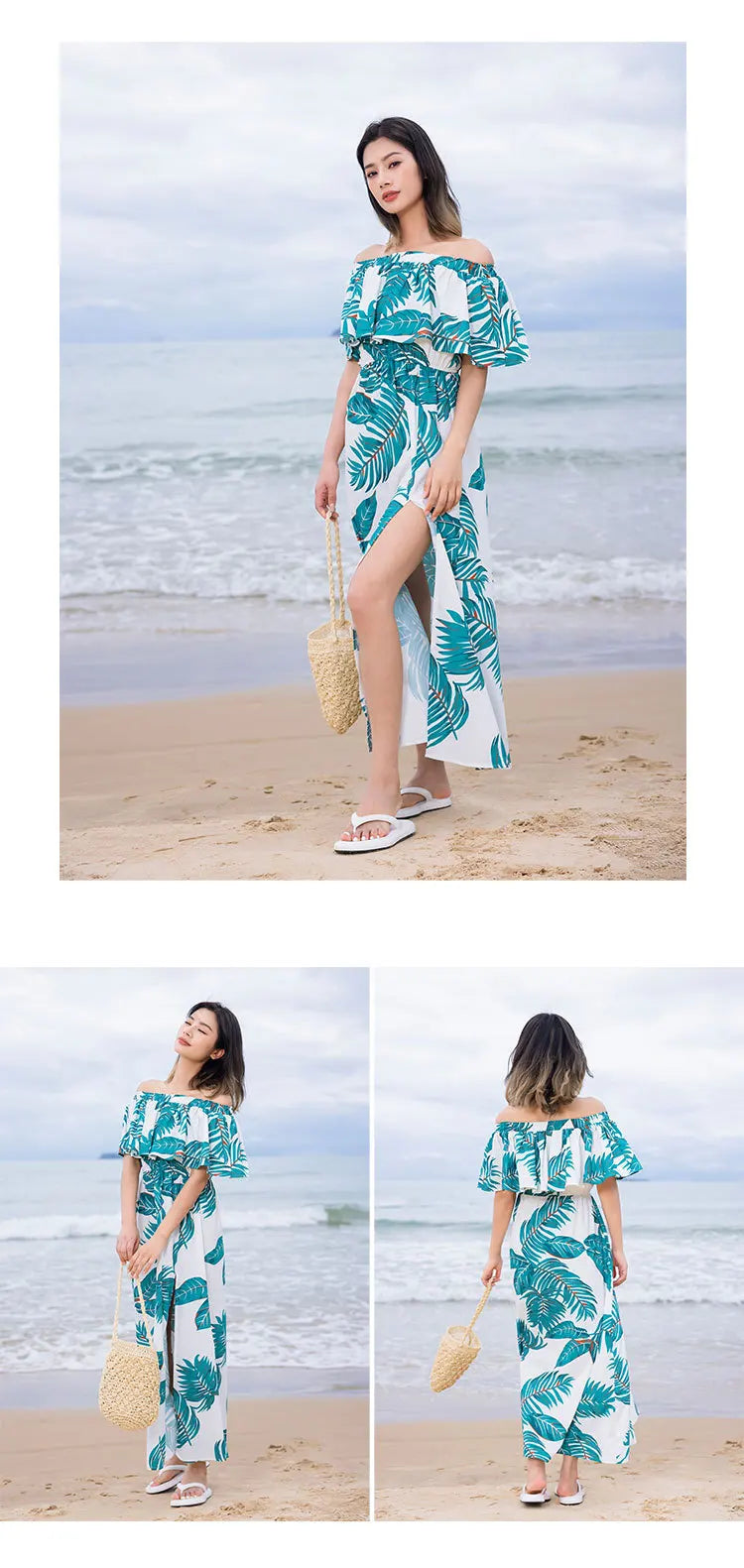 Beach Ware Clothes for Family Shirts Set Vacation Long Mother and Daughter Blue Dress for The Sea Resorts Look Father Son Outfit