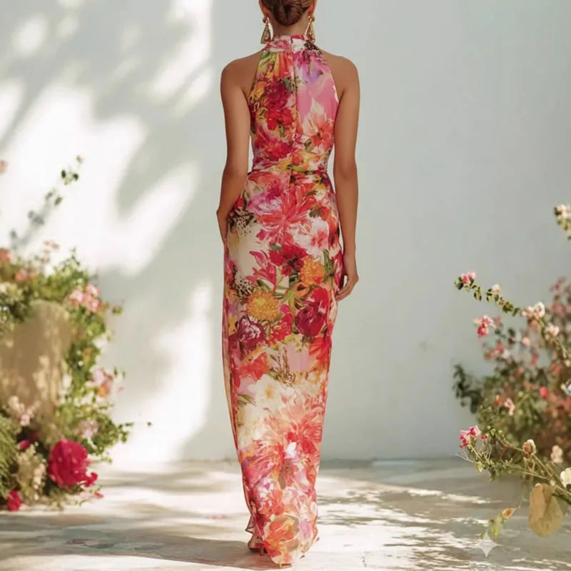 Floral Print Sleeveless Bodycon Summer Dress