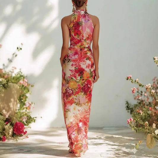 Floral Print Sleeveless Bodycon Summer Dress - As Picture - Size XL - HER SHOP