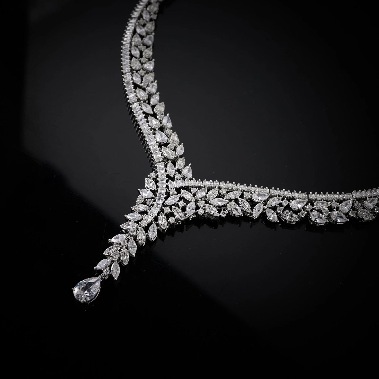 Bridal Luxury Elegant Necklace Set for Women  Cubic Zirconia Wedding Jewelry Set for Brides & Accessories