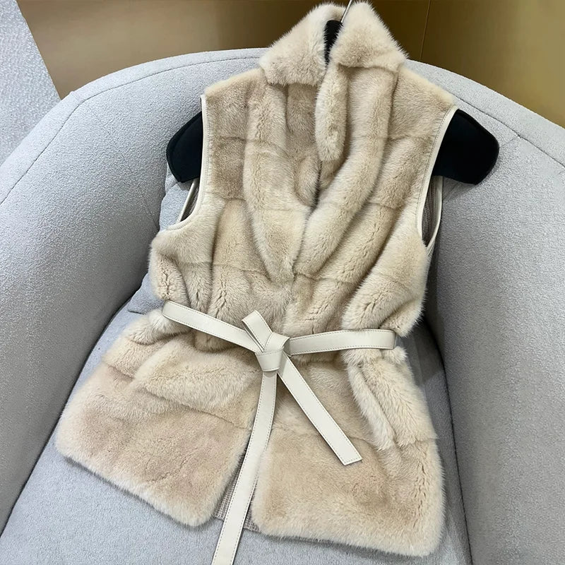 High quality women's coat autumn and winter new style warm mink fur thickened female vest versatile and fashionable 251107144