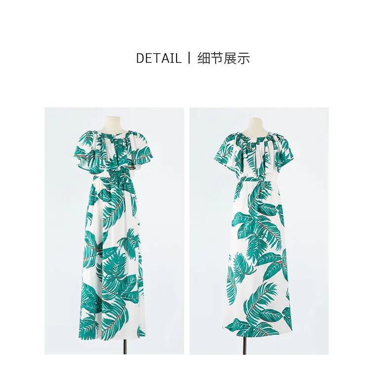 Beach Ware Clothes for Family Shirts Set Vacation Long Mother and Daughter Blue Dress for The Sea Resorts Look Father Son Outfit