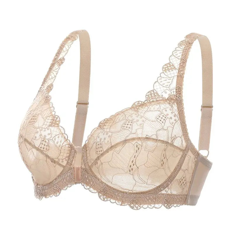 Front Button Women Bras Lady underwear Lace Summer Full Cup Thin Underwire Bras