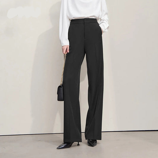 Minimalist Women’s High-Waist Pants – Elegant Office Lady Loose Trousers 2025 Autumn Collection - HER SHOP