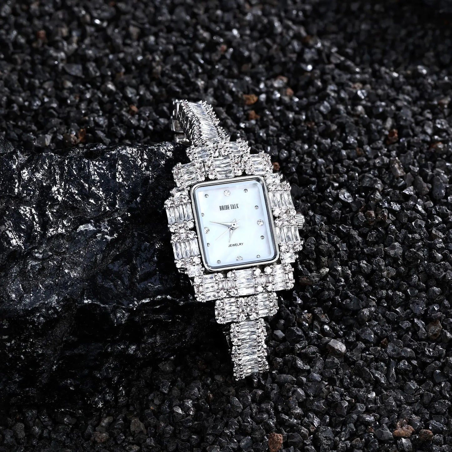 17cm Women's Luxury Watch | Full Crystal AAA Cubic Zirconia Bracelet Watch | Waterproof Japan Movement | Elegant Wedding & Party Jewelry - HER SHOP