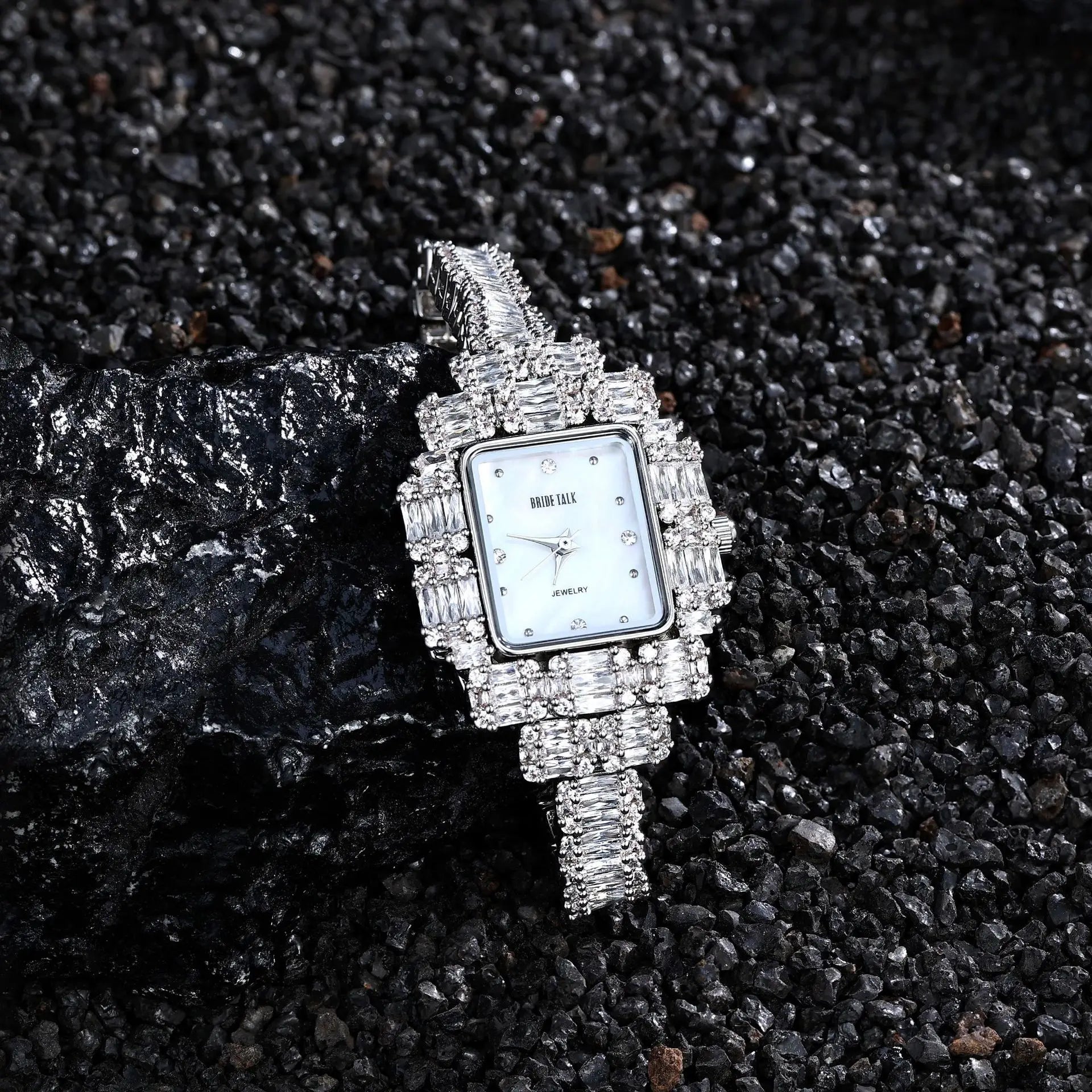 17cm Women's Luxury Watch | Full Crystal AAA Cubic Zirconia Bracelet Watch | Waterproof Japan Movement | Elegant Wedding & Party Jewelry - HER SHOP - HER SHOP