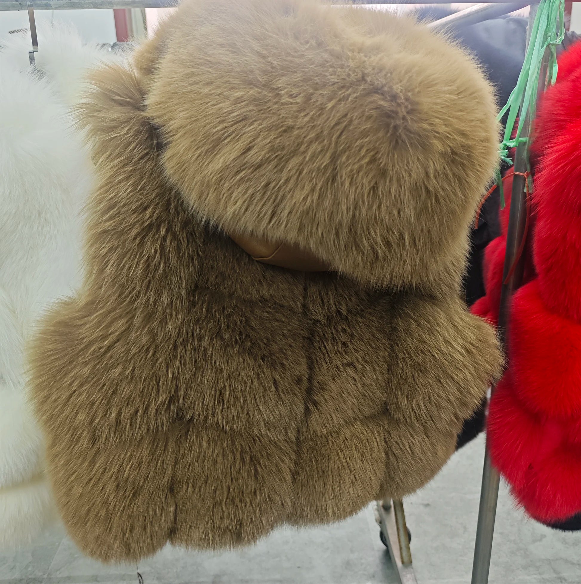 Real Fox Fur Vest Women's Genuine Silver Fox Short Jacket Sleeveless Hooded Fashion Casual Coats