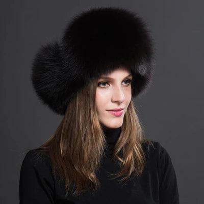 Beautiful Women's Natural Raccoon or Fox Fur Ushanka Hat