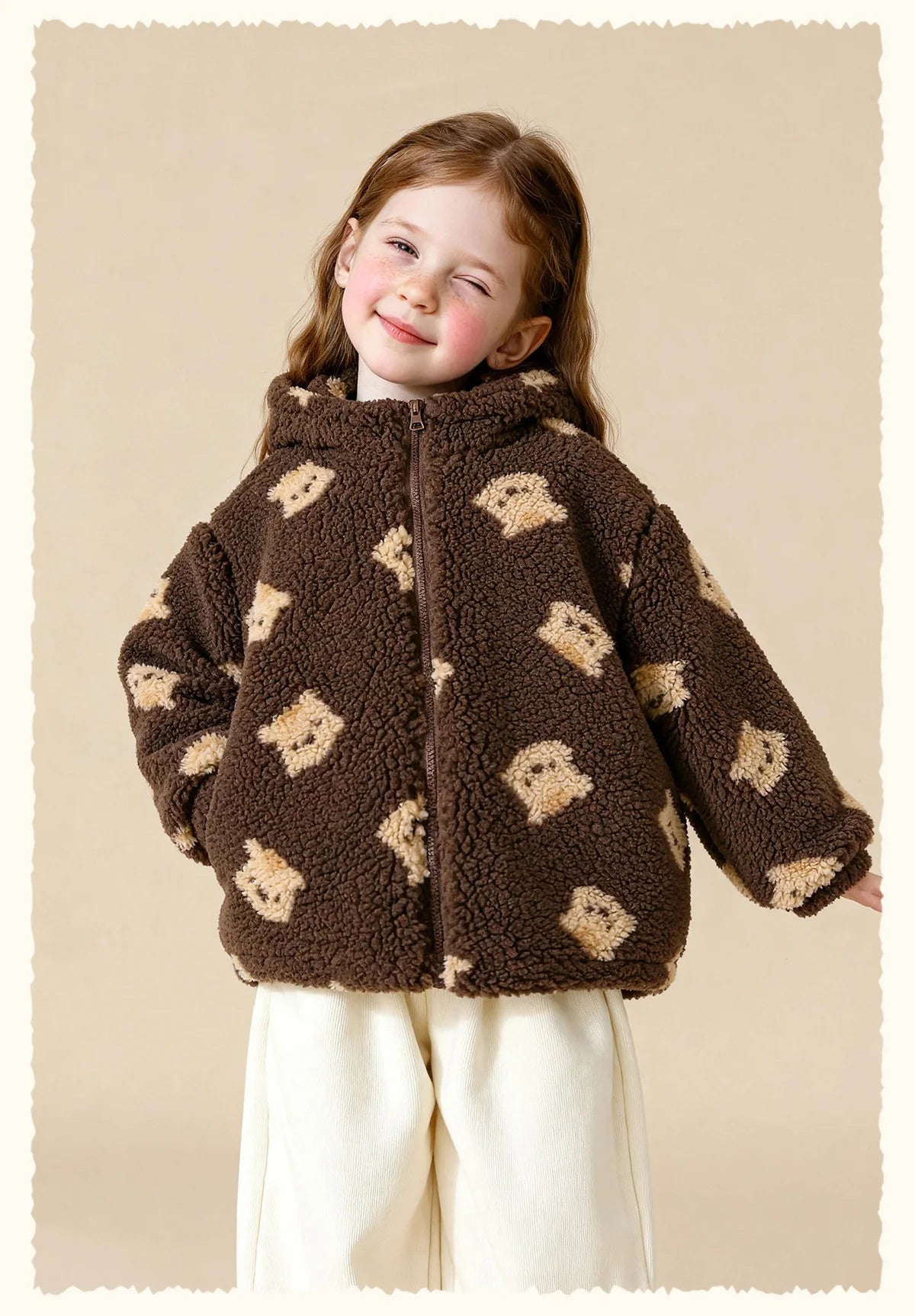 Kids Polar Fleece Bear Ear Hoodie – Winter Warm Zipper Jacket