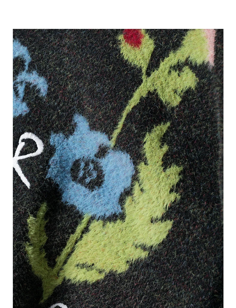 Women Sweater Autumn New Velvet Floral Patter Jacquard Long Sleeve Pullover Tops