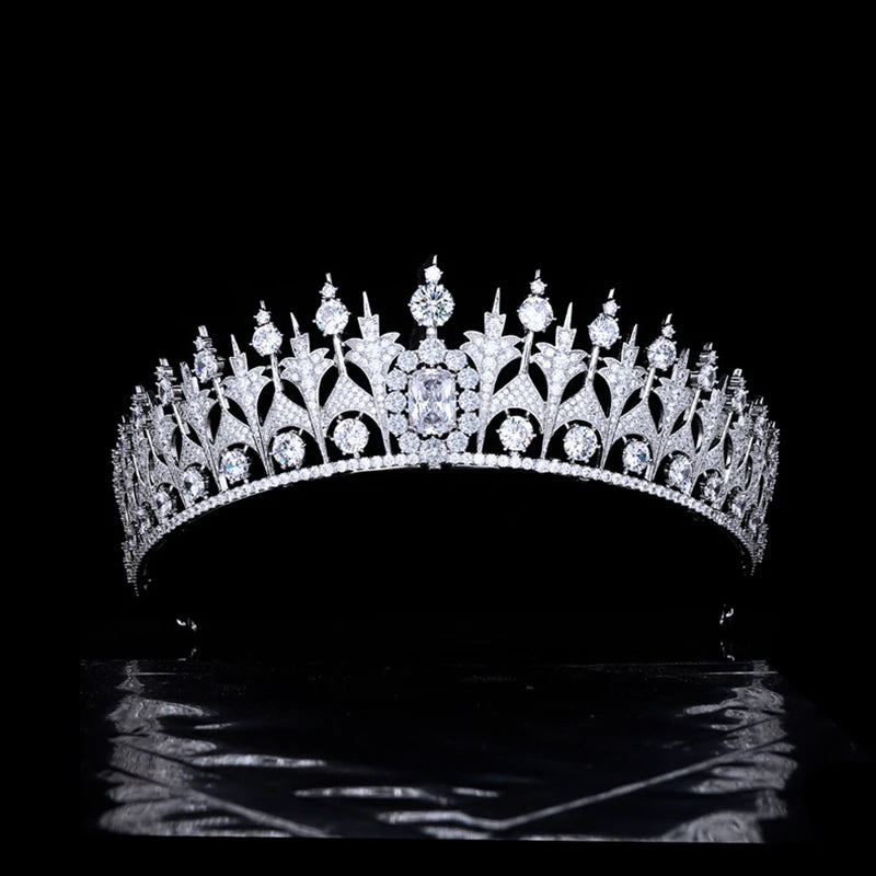 Zirconia Dutch Sapphire Replica Tiara  Blue Crystal Queen Tiara for Women | Royal Wedding & Formal Hair Accessory - HER SHOP