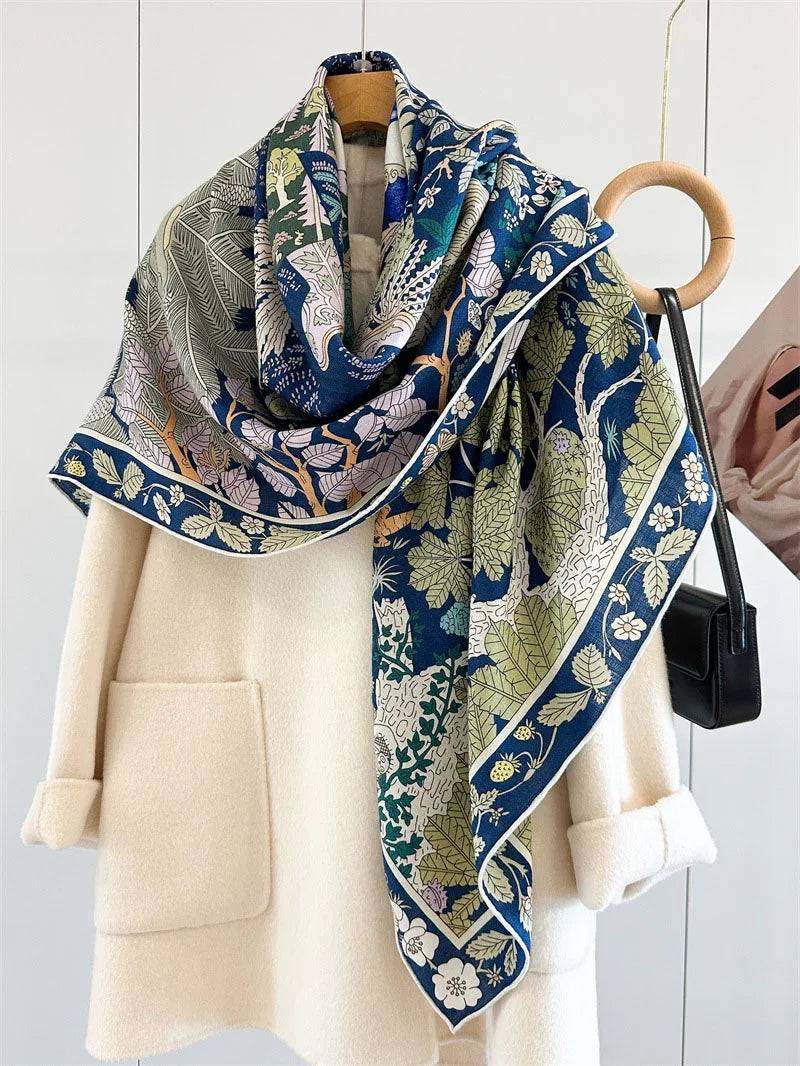 Large Square Wool Scarves Wraps Shawl for Winter Keep Warm 130x130cm