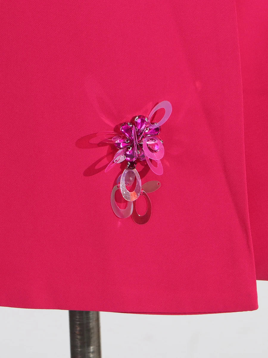 Luxury Patchwork Sequined Women’s Coat – Lapel Open-Stitch Slim Fit Fashion Outerwear