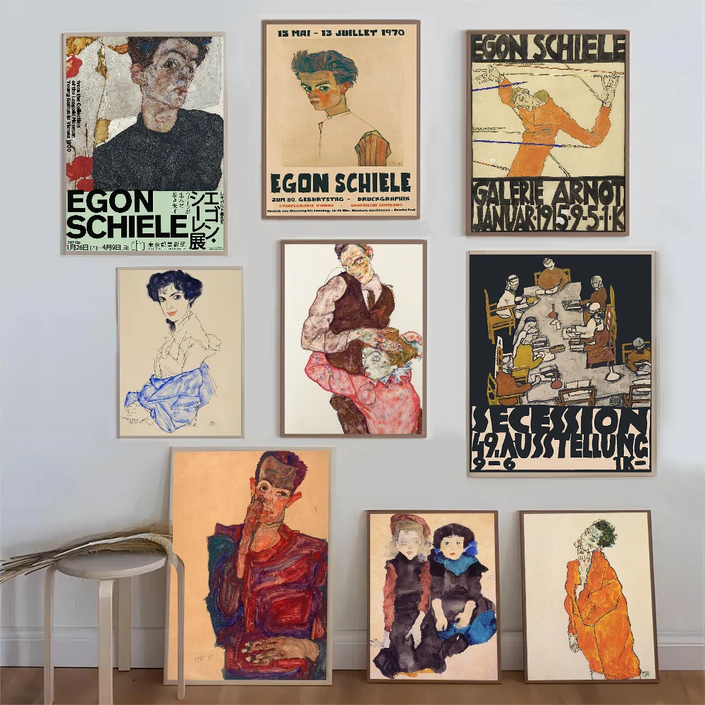 Egon Schiele Body Color Delineation Sketch Figure Poster Good Quality Prints and Posters HD Quality Poster Wall Art Painting - HER SHOP