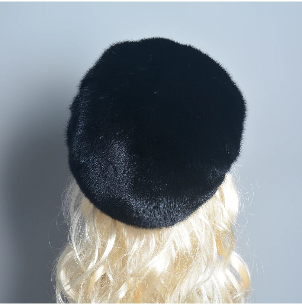 2025 Fashion Mink Fur Cap For Women Real Natural Whole Fur Hat Top Accessories Warm Ln Russian Winter Fur Hats For Lady