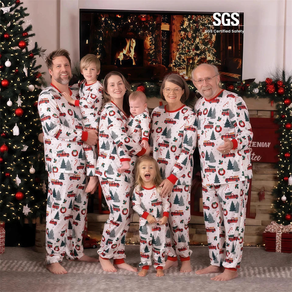 Casual Winter Cotton Family Matching Christmas Pajamas – Parent-Child Sleepwear & Couple Loungewear Sets