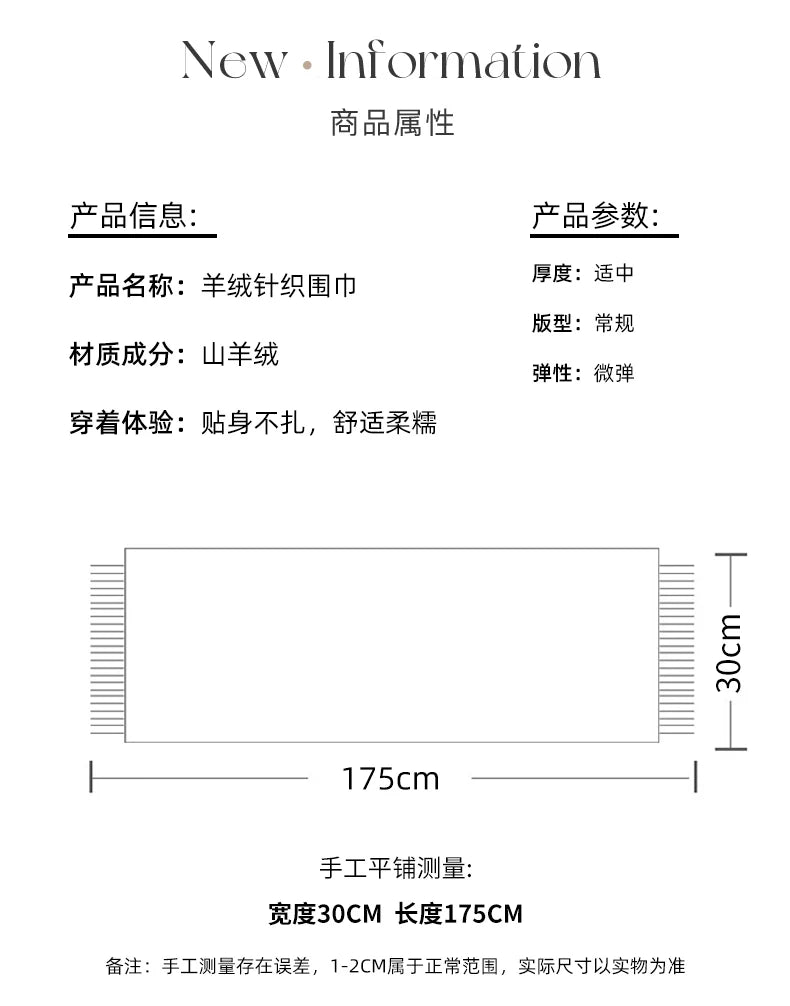 100% Cashmere Autumn Winter Three-Ply Twist Pattern Unisex Scarf Neck Warmer Shawl Cold-Proof Thickened Neck Gaiter