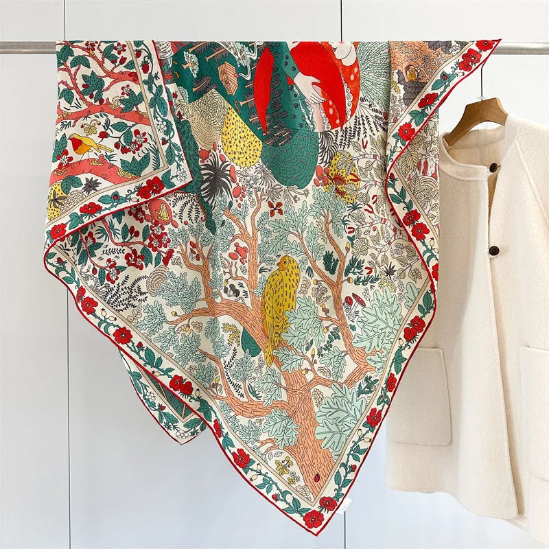 Large Square Wool Scarves Wraps Shawl for Winter Keep Warm 130x130cm