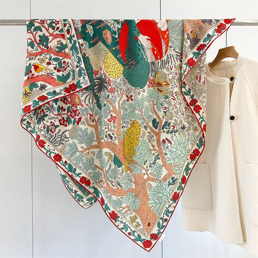 Large Square Wool Scarves Wraps Shawl for Winter Keep Warm 130x130cm - HER SHOP