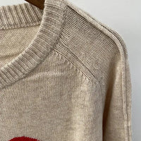 Wool Blend Alma Heart Jacquard Knit Jumper