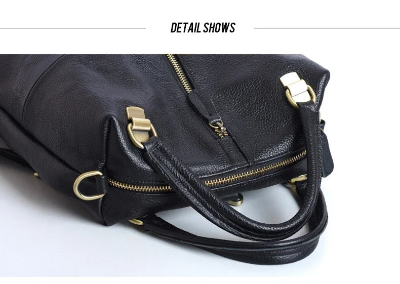 Women Leather Backpacks black Multi-purpose Dual-use womens backpack black Soft Leather Casual Daypacks Travel Ladies Bagpack