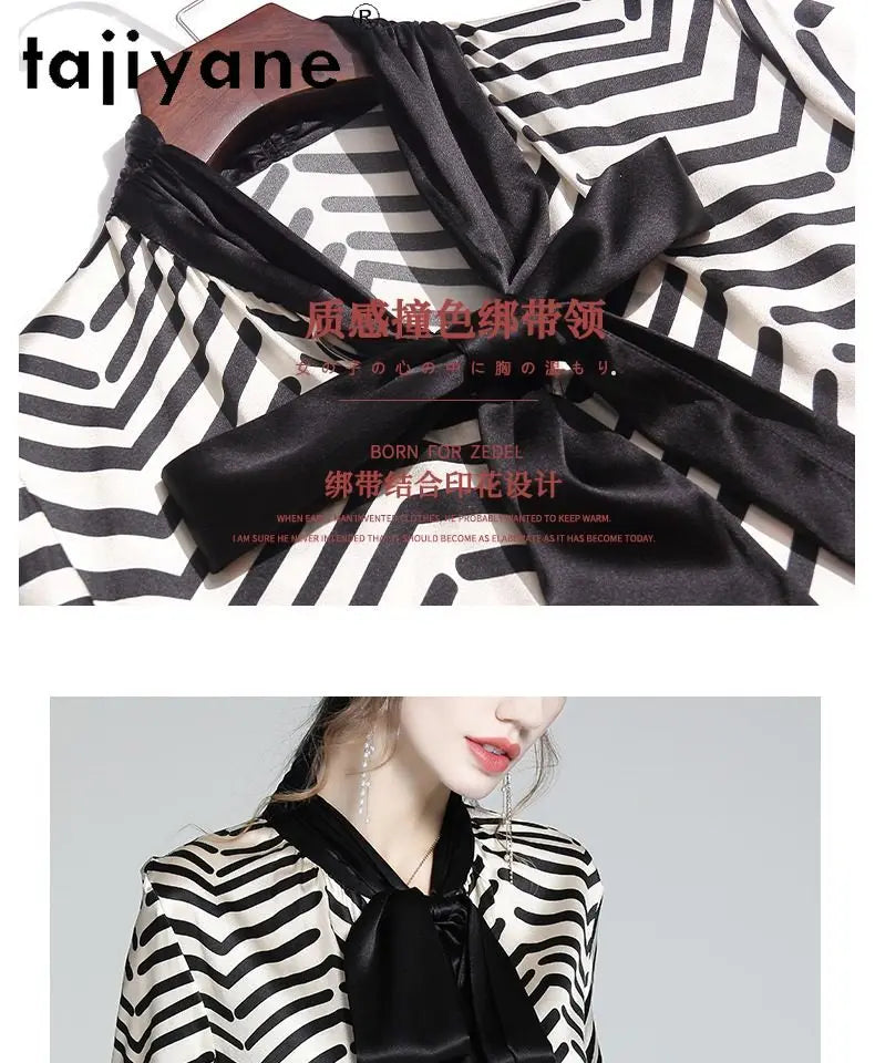 95% Mulberry Silk Striped Blouse – Women’s Elegant Pullover Shirt