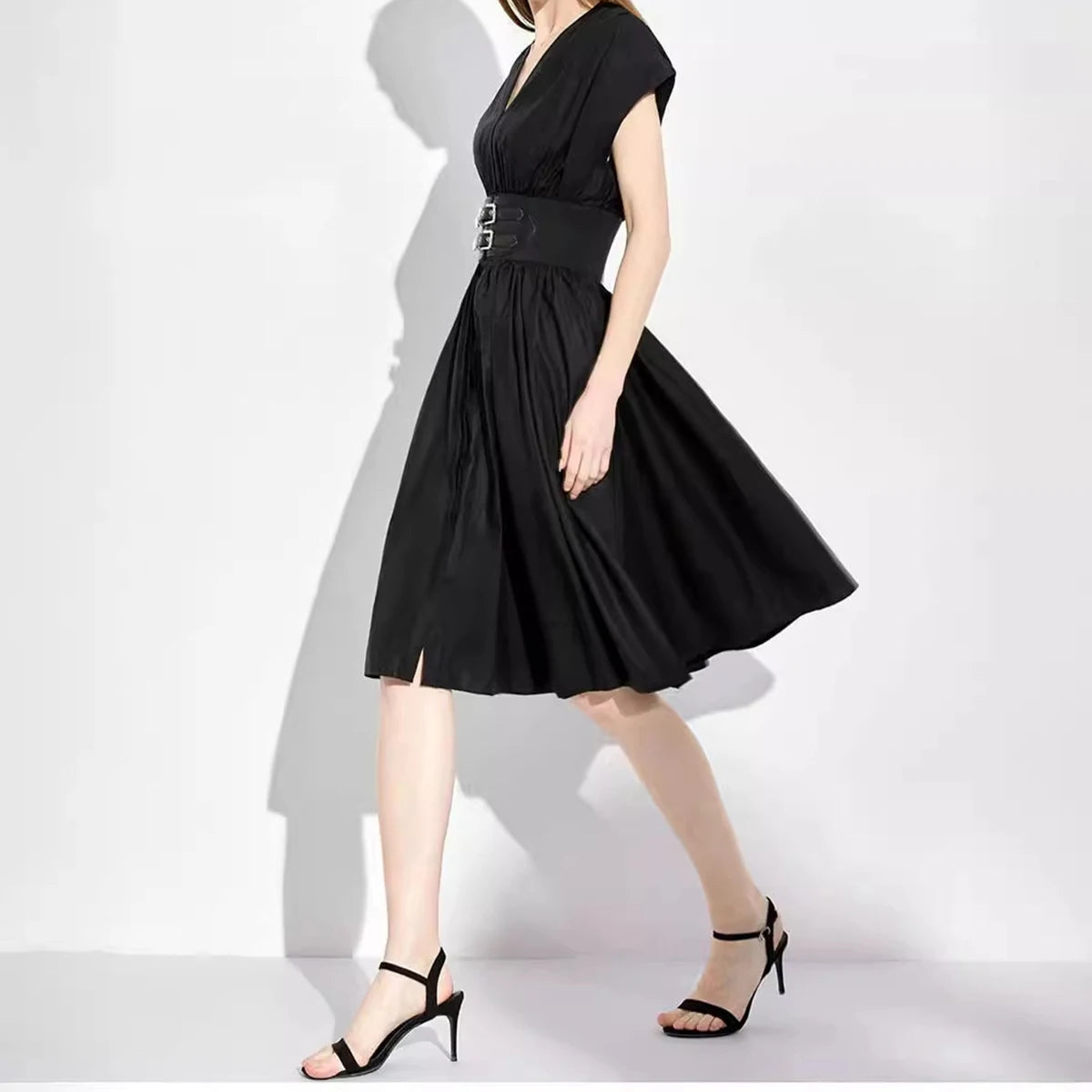 V-Neck Sleeveless A-Line Office Party Dress