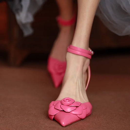 Wedding Party Shoes, Cow Leather, Sexy Heels, Pointed Toe Pumps for Spring & Autumn Daily Wear - HER SHOP