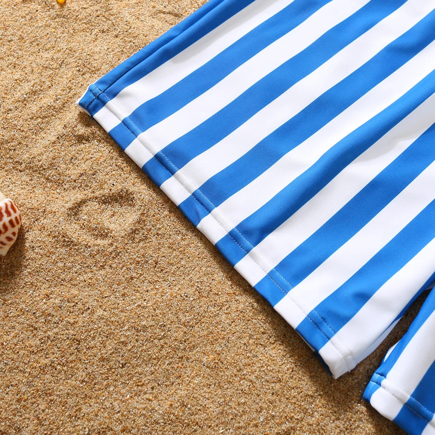 Family Swimsuit Mother Daughter Swimwear Father Son Swim Shorts 2023 Summer Striped Mom And Daughter Bikini Suit Matching Outfit