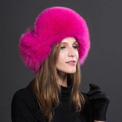 Beautiful Women's Natural Raccoon or Fox Fur Ushanka Hat
