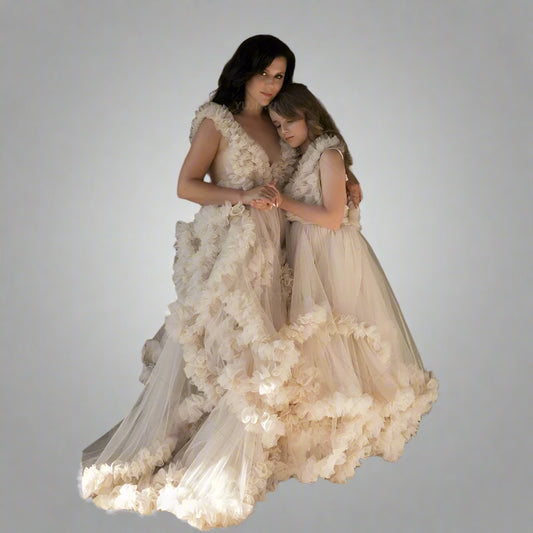 Tiered Ruffle Mommy and Me Dresses for Photoshoots - HER SHOP