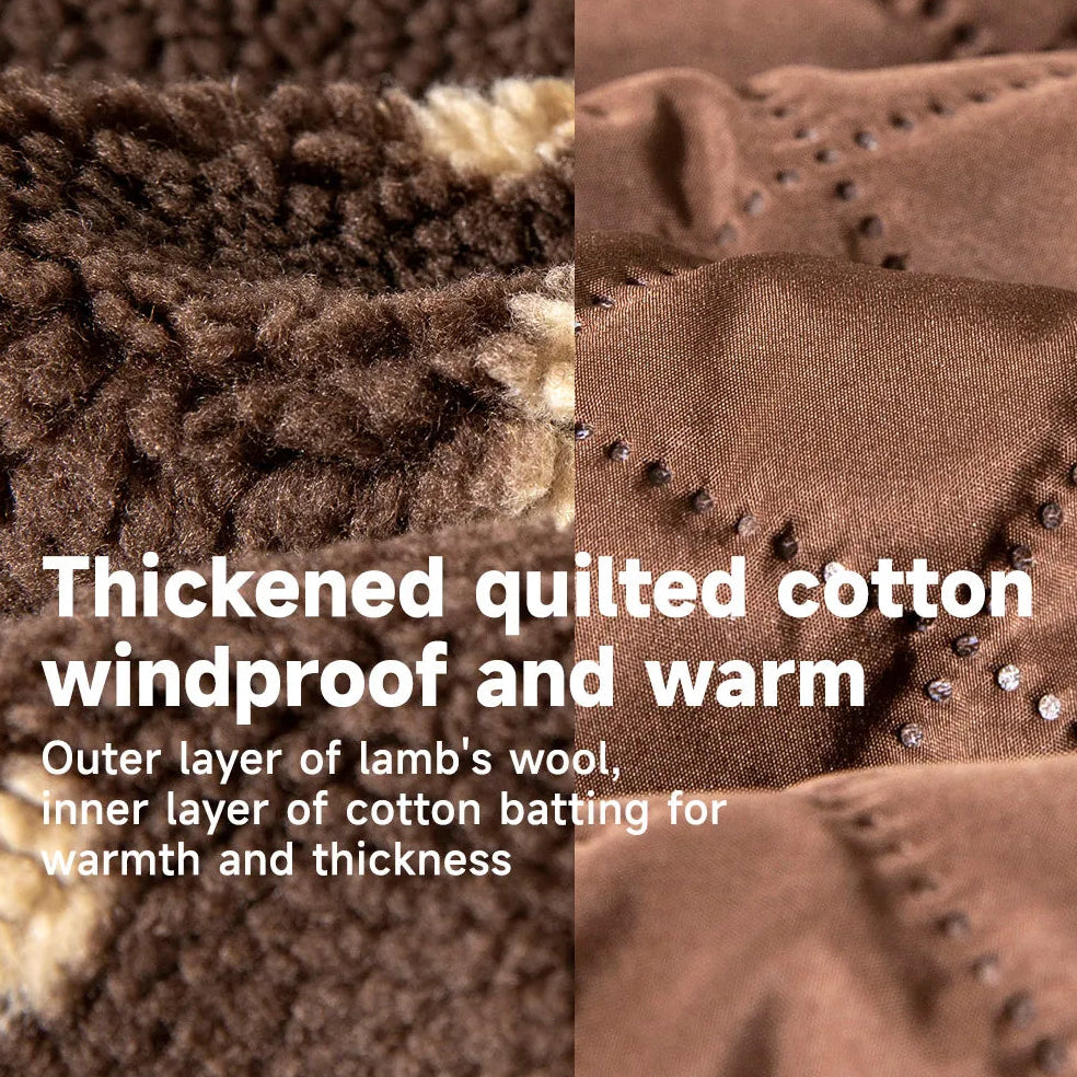 Thickened quilted cotton fabric with Amila branding, featuring lamb's wool and cotton batting.