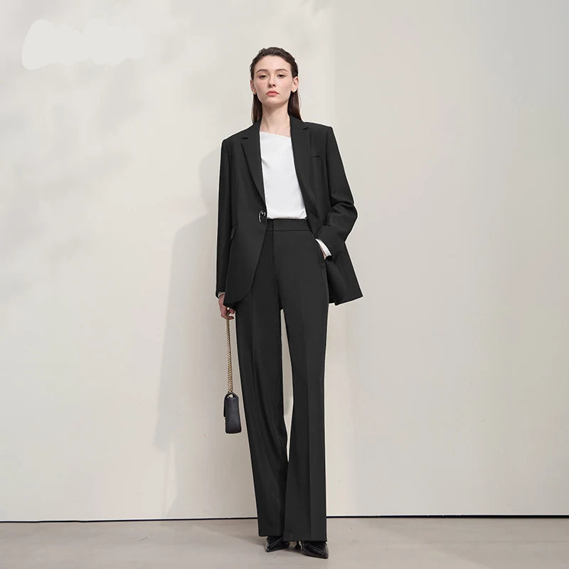 Minimalist Women’s High-Waist Pants – Elegant Office Lady Loose Trousers 2025 Autumn Collection