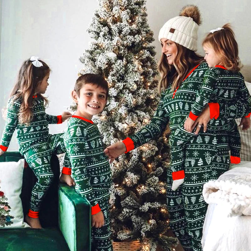 Christmas Family Matching Pajamas Set - Mother, Father, Kids & Baby Girl Rompers | Family Look Sleepwear Outfit