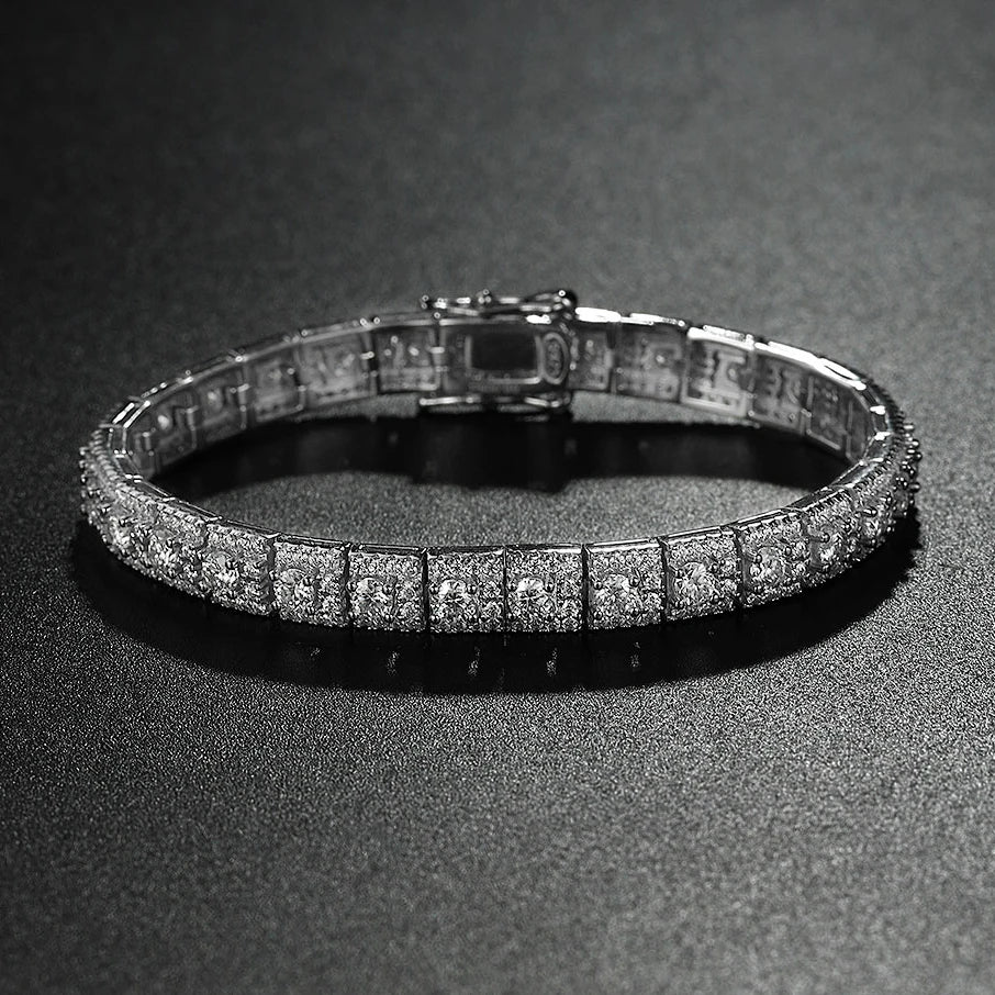 Luxury Full Moissanite Bracelet – S925 Sterling Silver, Sparkling Diamond Look, Fine Jewelry Gift for Women