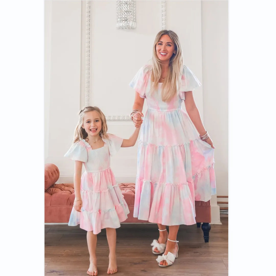 Bohemian Mom and Daughter Matching Summer Dress Set – Beach Family Outfits for Women & Girls