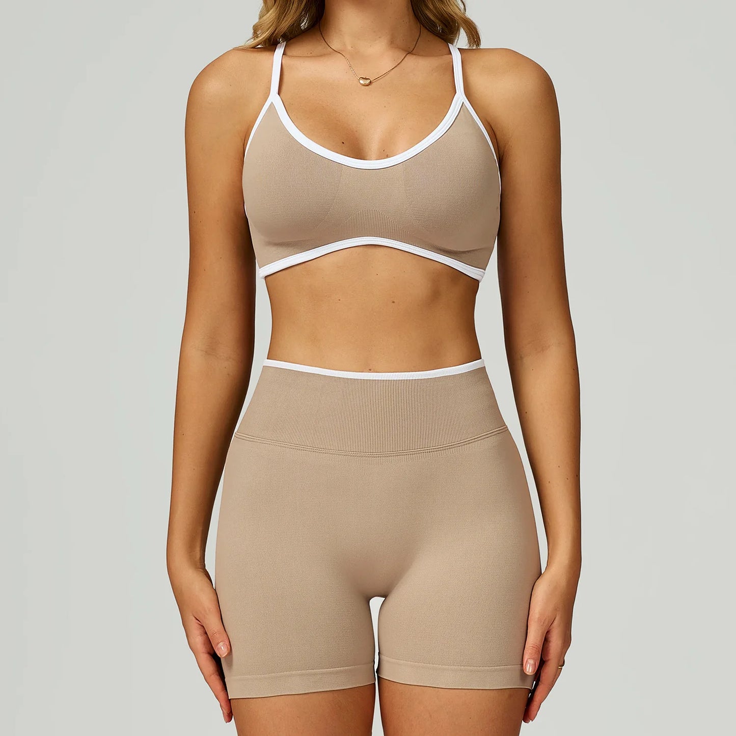 Seamless Yoga Set 2PCS Gym Workout Clothes Women Tracksuit Push Up Bra High Waist Leggings Fitness Top Sportswear Sports Suits