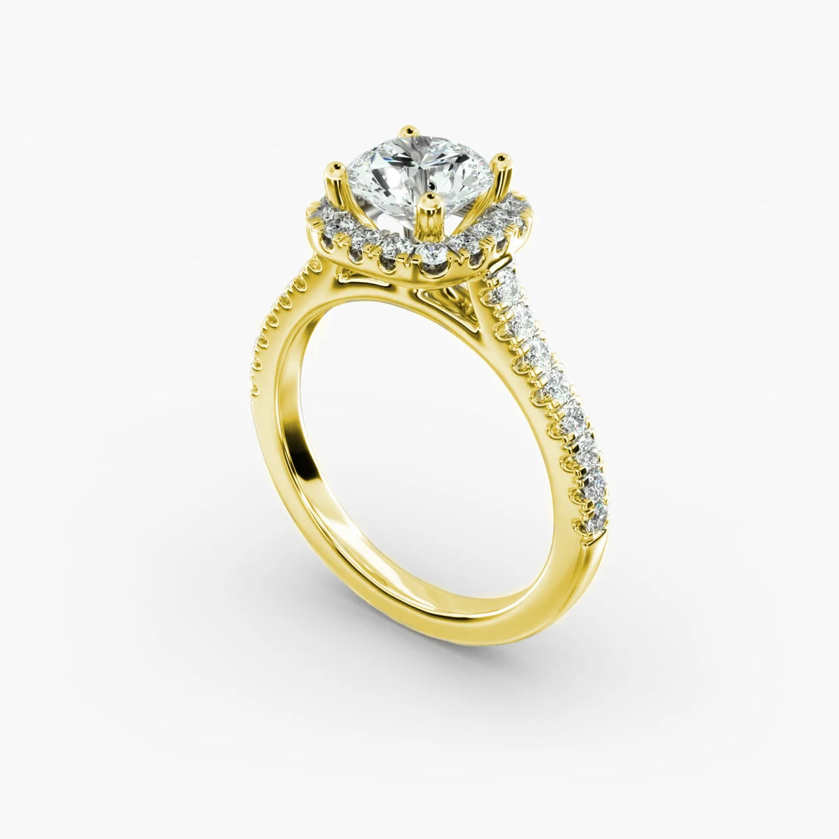 Square Inlaid Halo Diamond Engagement Ring | Custom K Gold Lab-Grown Diamond Promise Ring for Women