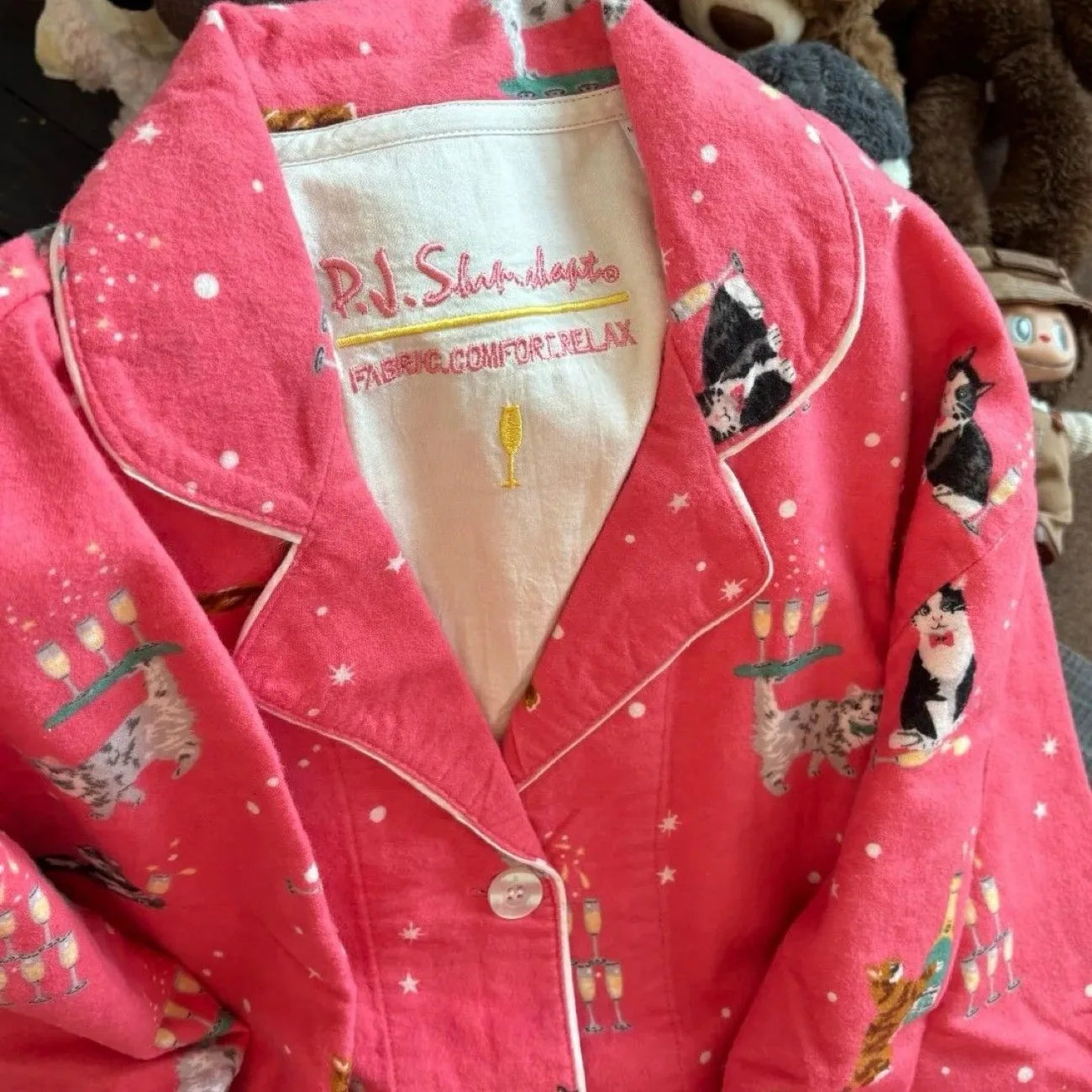 Women’s Cotton Cartoon Pajama Set – Long Sleeve Ankle-Length Pants Autumn Winter Homewear