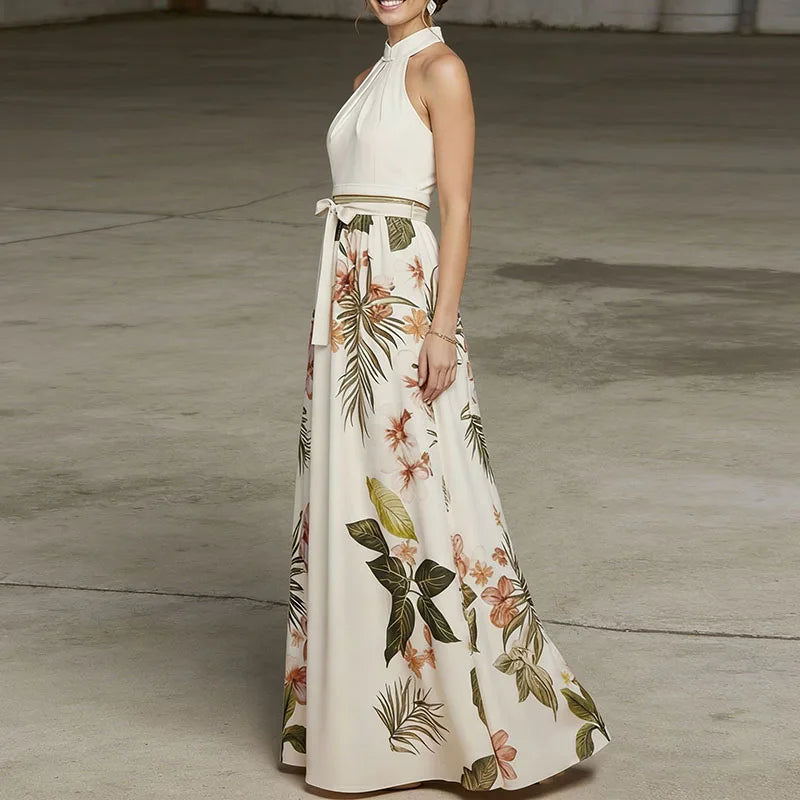 Floral Halter A-Line Boho Summer Dress
