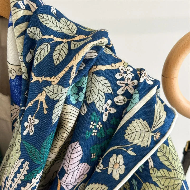 Large Square Wool Scarves Wraps Shawl for Winter Keep Warm 130x130cm