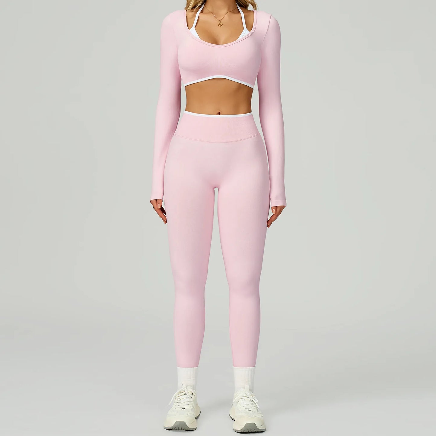 Seamless Yoga Set 2PCS Gym Workout Clothes Women Tracksuit Push Up Bra High Waist Leggings Fitness Top Sportswear Sports Suits