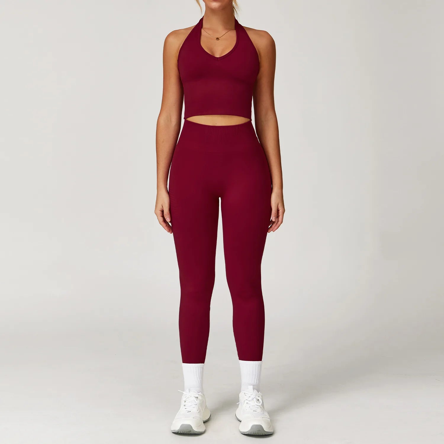 Seamless Gym Set Workout Clothes 2/3PCS Yoga Set Women's Sportswear Fitness Leggings Sports Bra Athletic Long Sleeve Yoga Suit